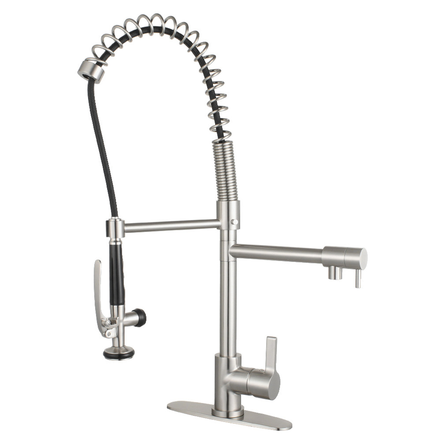 Gourmetier LS8508CTL Continental Single-Handle Pre-Rinse Kitchen Faucet, Brushed Nickel